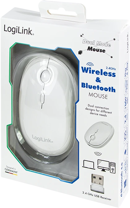 LogiLink Wireless & Bluetooth Dual Mouse schwarz, USB/Bluetooth