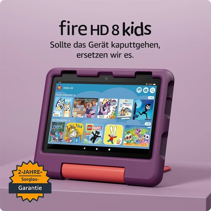 Amazon Fire HD 8 KFRAPWI 2024, ohne Werbung, violett, 32GB, Kids Edition