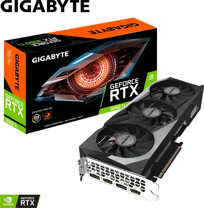 GIGABYTE GeForce RTX 3060 Ti Gaming Pro 8G (Rev. 1.0), 8GB GDDR6, 2x HDMI, 2x DP