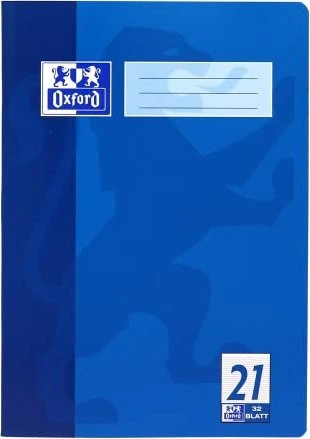 Oxford Schulheft, A4, Lineatur 21, dunkelblau, 32 Blatt, 10er-Pack