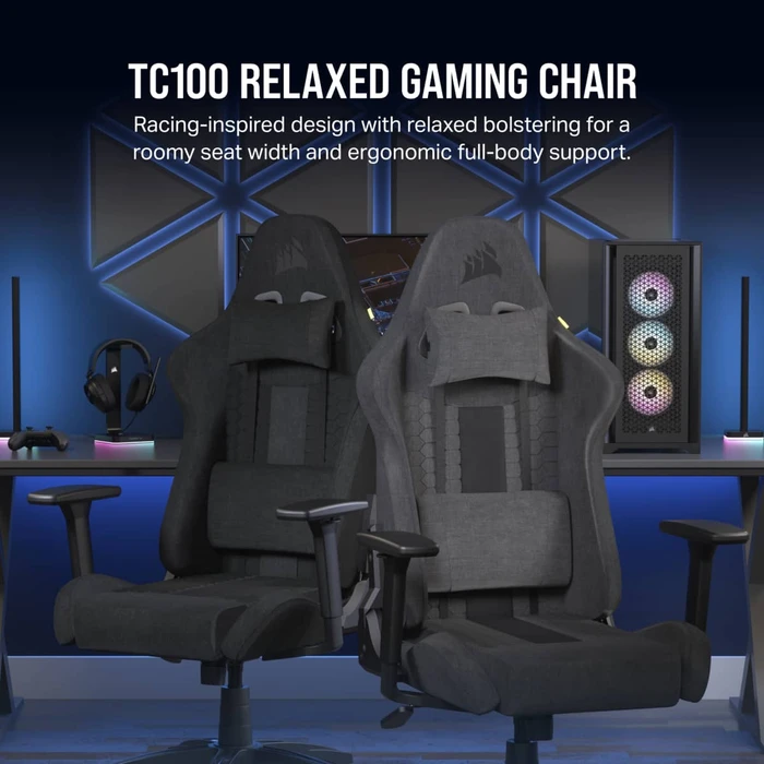 Corsair TC100 Relaxed Soft Fabric Gamingstuhl, schwarz