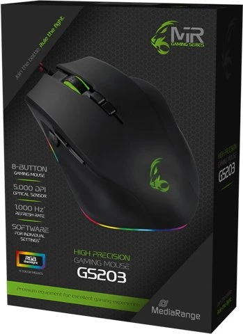 MediaRange Gaming Series GS203 RGB Gaming Mouse schwarz, USB