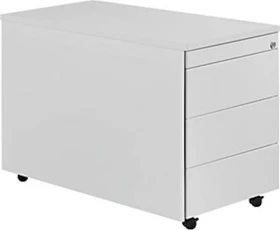 mauser Rollcontainer line, 1x Utensilienauszug, 3x Materialschublade, lichtgrau
