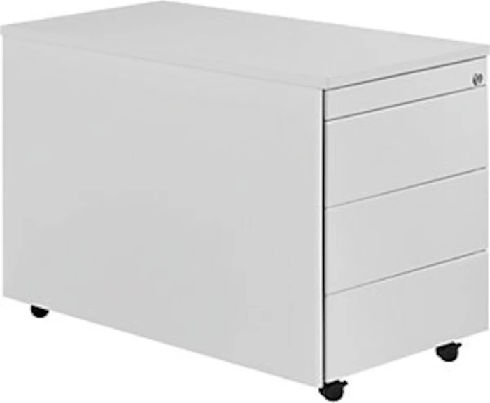 mauser Rollcontainer line, 1x Utensilienauszug, 3x Materialschublade, lichtgrau