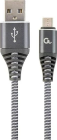 Gembird Premium Cotton Braided Micro-USB Charging And Data Cable 1.0m grau/weiß