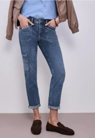 Street One Charlie Cargo Jeans medium wash blue (Damen)