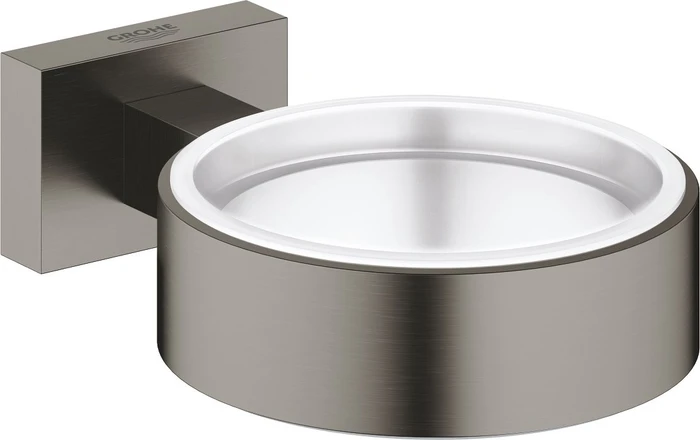 Grohe Essentials Cube Halter für Zahnputzbecher hard graphite gebürstet
