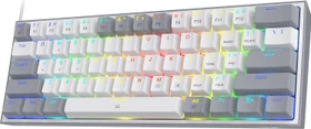 Redragon K617 Fizz, 60%, weiß/grau, LEDs RGB, hot-swap, Outemu Red, USB, US