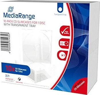 MediaRange CD-Hülle, slim, transparent, 10 Stück