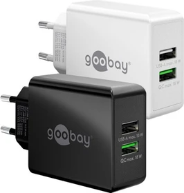 Wentronic Goobay USB-A QC Dual-Schnellladegerät 28W weiß