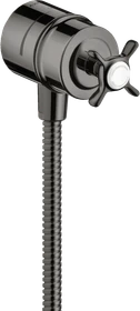 Hansgrohe Axor Montreux Wandanschluss Stop mit Rückflussverhinderer, Absperrventil und Kreuzgriff polished black chrome