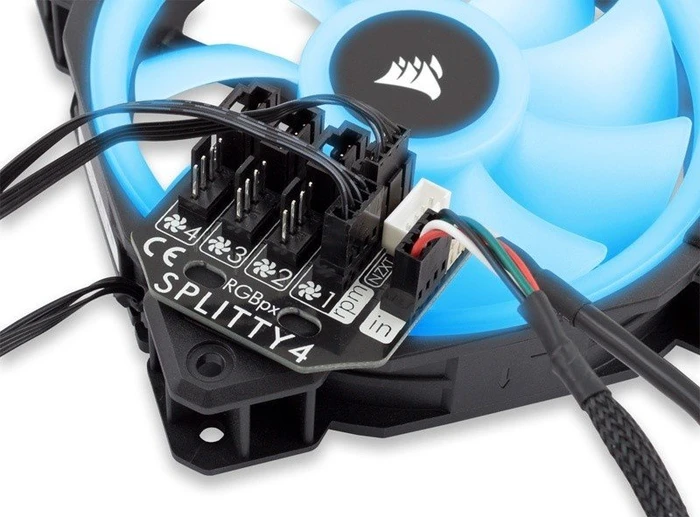 Aqua Computer RGBpx Splitty4, Lüfterverteiler, Lichtsteuerung, 4-fach
