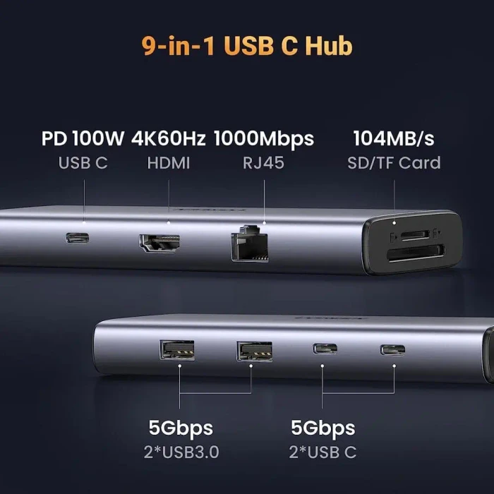 Ugreen 9-in-1 USB-C Hub, USB-C 3.0 [Stecker]