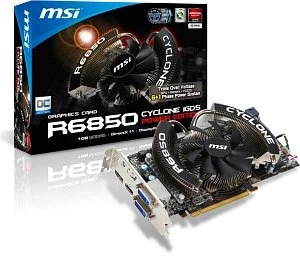 MSI Radeon HD 6850, R6850 Cyclone 1GD5 Power Edition/OC, 1GB GDDR5, 2x DVI, HDMI, DP