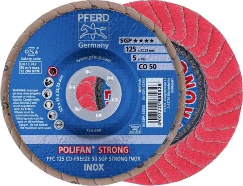 Pferd PFC 125 CO-FREEZE 50 SGP STRONG INOX POLIFAN Fächerschleifscheibe K50, 125x22.23mm, 10 Stück