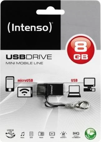 Intenso Mini Mobile Line 8GB, USB-A + USB Micro-B, USB 2.0