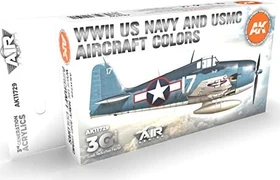 AK-Interactive 3rd Gen Acrylic Colors WWII US Navy & USMC Aircraft Colors Farbset, 6-tlg.