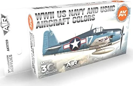 AK-Interactive 3rd Gen Acrylic Colors WWII US Navy & USMC Aircraft Colors Farbset, 6-tlg.
