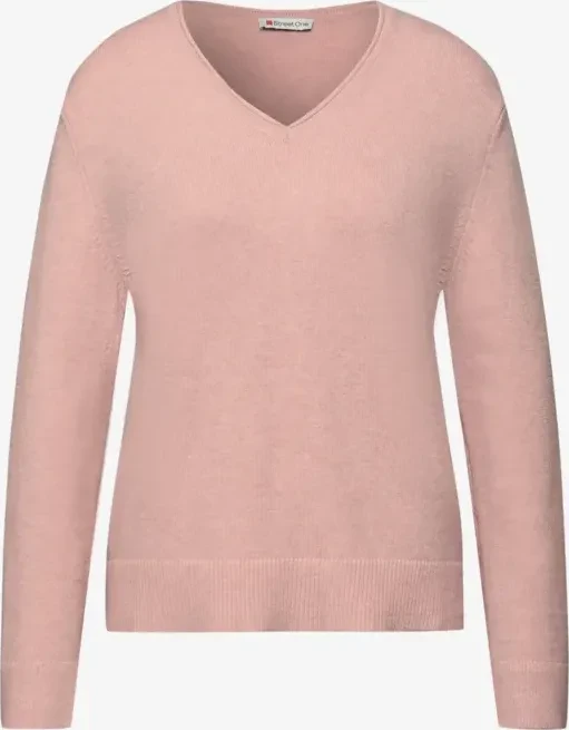 Street One Kuscheliger V-Neck Pullover faded rose mel. (Damen)