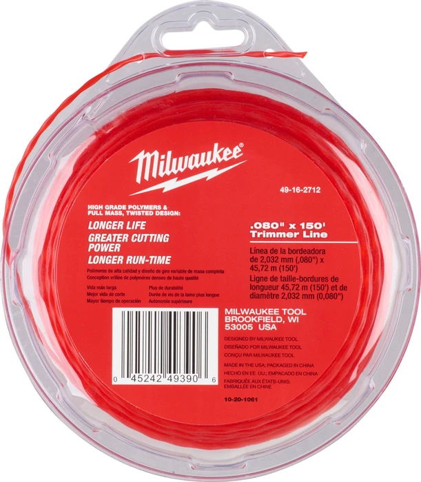 Milwaukee Trimmerfaden für Rasentrimmer, 2mm/45cm