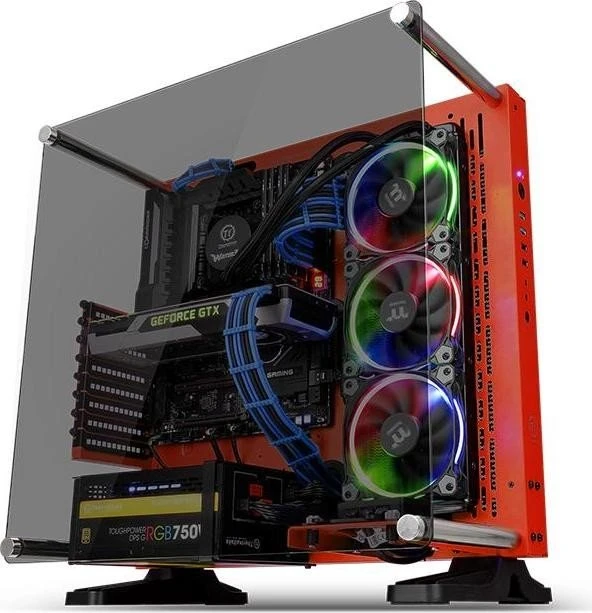 Thermaltake Core P3 Tempered Glass Red Edition, weiß, Glasfenster