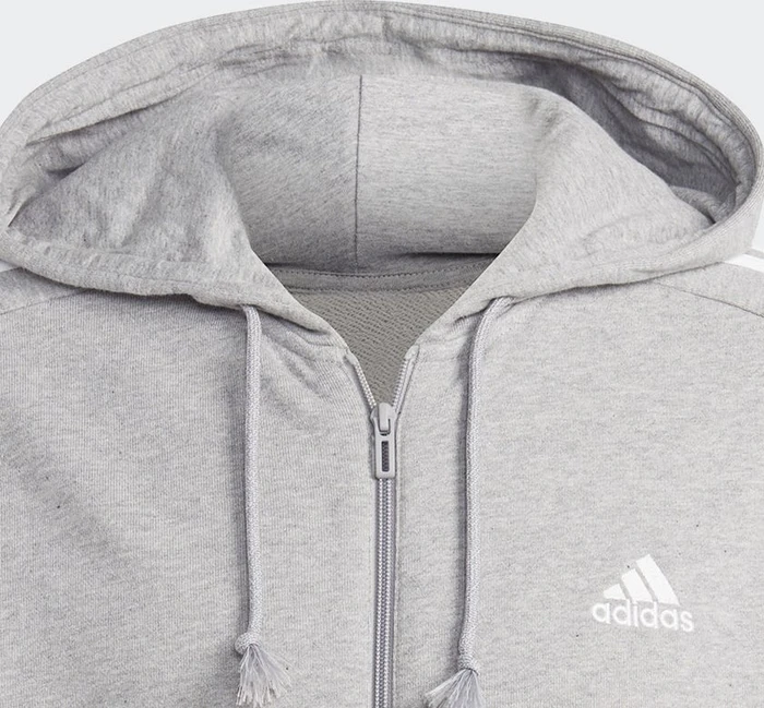 adidas Essentials French Terry 3-Streifen Weste medium grey heather/white (Herren)