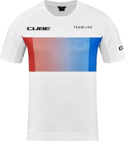 Cube Teamline Rundhals Trikot kurzarm weiß/rot/blau (Herren)