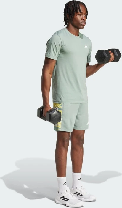 adidas Train Essentials Feelready Laufshirt kurzarm silver green/white (Herren)