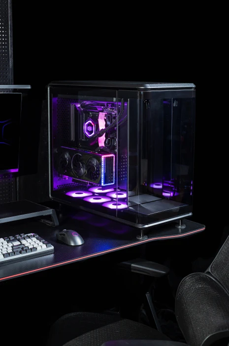 Cooler Master MasterFrame 360 Panorama, schwarz, Glasfenster