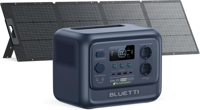 Bluetti Elite 100 V2 Solargenerator grau + 1x 200W Solarpanel, 1024Wh