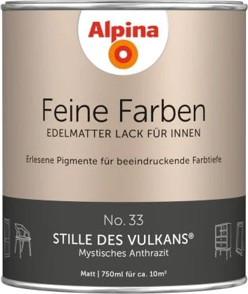 Alpina Farben Feine Farben Lack No. 33 Stille des Vulkans innen anthrazit edelmatt, 750ml