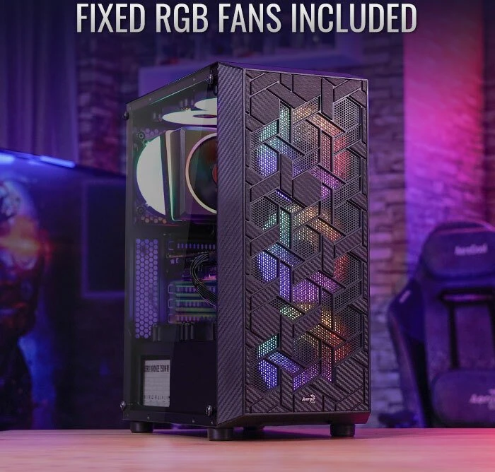 AeroCool Hive FRGB, inkl. 1x Lüfter, Glasfenster