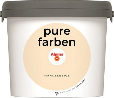 Alpina Farben Pure Farben Wandfarbe mandelbeige innen beige, 2.5l
