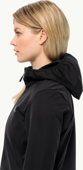 Jack Wolfskin Windhain Funktionsmantel schwarz (Damen)