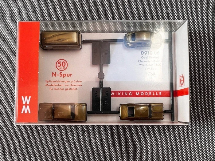 Wiking Drei Pkw und ein Kleinbus 50 Jahre N-Spur