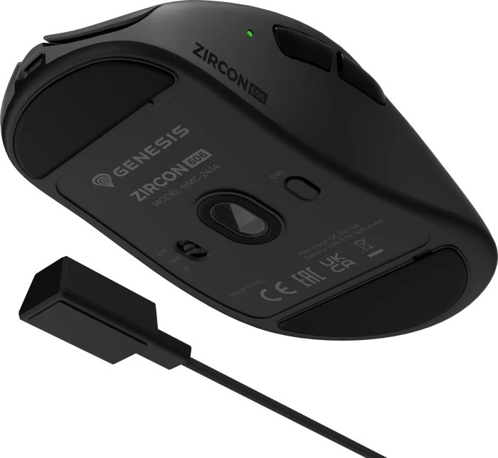 Genesis Zircon 606 8k Wireless Ultra-Lightweigt Gaming Mouse, schwarz/grau, USB/Bluetooth