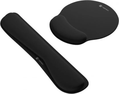 Natec Chimpunk 2-in-1 Ergonomisches Set Mauspad und Handgelenkauflage, schwarz