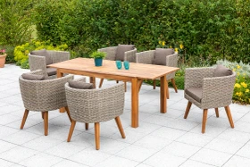 Merxx Imperia Gartenmöbel-Set beige, 7-tlg.