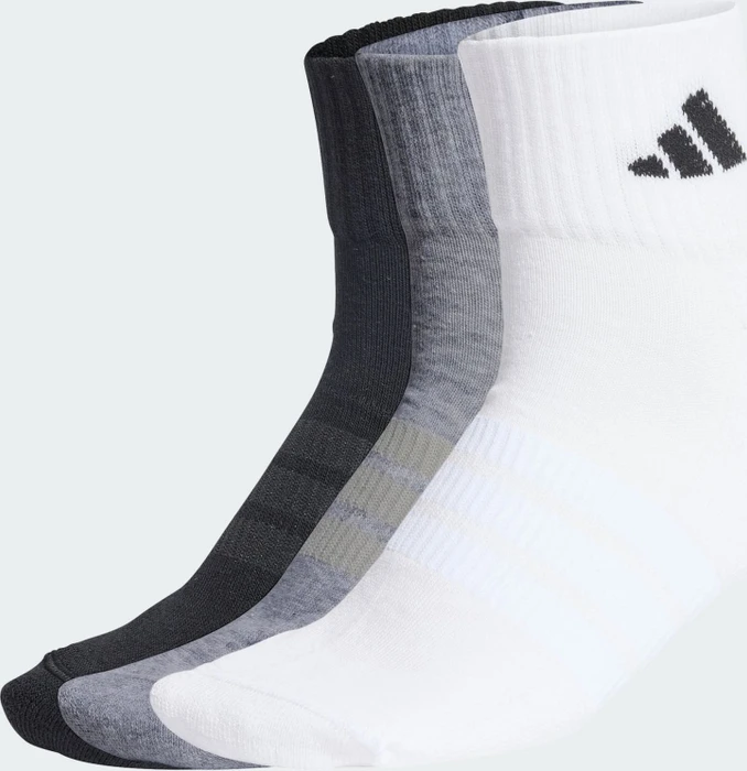 adidas Cushioned Sportswear Ankle Socken medium grey heather/white/black, 3 Paare