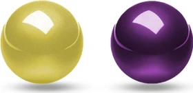 Perixx PERIPRO-303X2C 34mm für Perimice und Logitech M570, Ersatz-Trackball, 1x gelb, 1x violett, 2er-Set