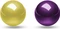 Perixx PERIPRO-303X2C 34mm für Perimice und Logitech M570, Ersatz-Trackball, 1x gelb, 1x violett, 2er-Set Vorschaubild