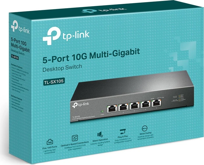 TP-Link TL-SX100 Desktop 10G Switch, 5x RJ-45