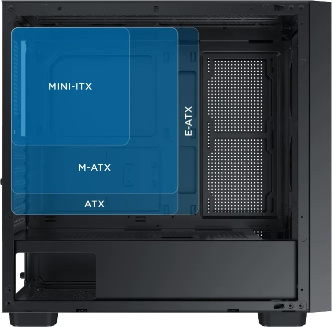 Xigmatek Gaming G Pro, schwarz, Glasfenster
