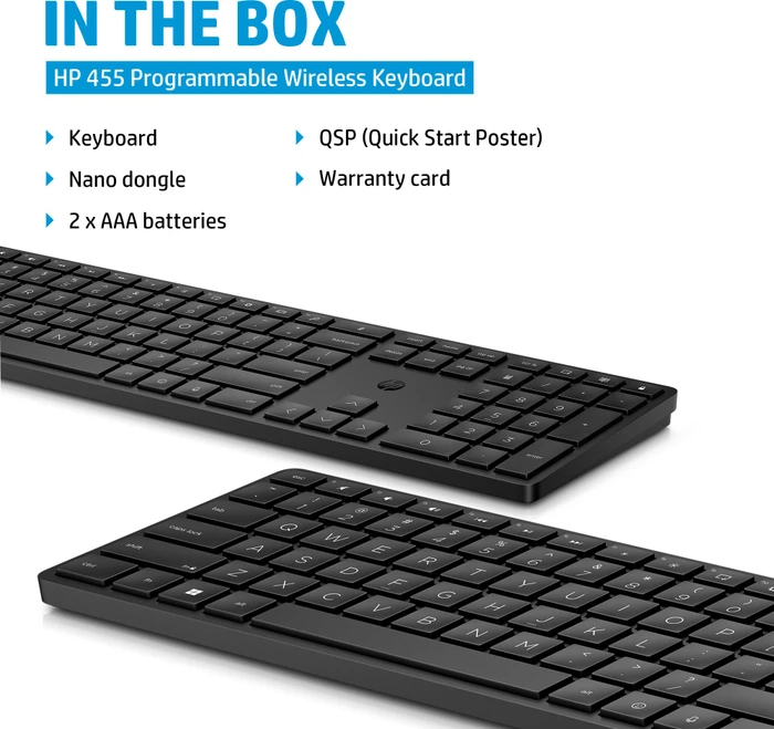 HP 450 Programmable Wireless Keyboard, USB, DE