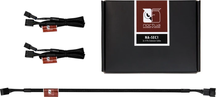 Noctua NA-SEC1, 4-Pin Verlängerung, sleeved, 30cm, schwarz, 3er-Pack