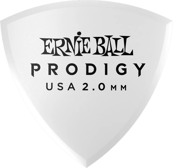 Ernie Ball White Shield Prodigy Pick, 2.0mm, 6-Pack