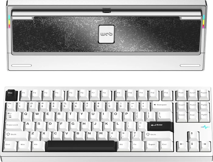 Wobkey Crush 80 Reboot Pro, Silver, LEDs RGB, Kailh Cocoa, USB/Bluetooth, US