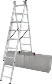 Krause Corda Alu 3-tlg. Teleskop-Mehrzweckleiter, 3x 7 Stufen
