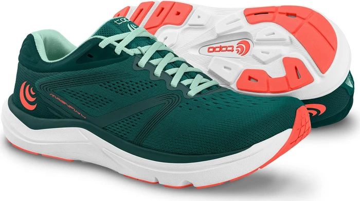 topo athletic Magnifly 4 emerald/coral (Damen)