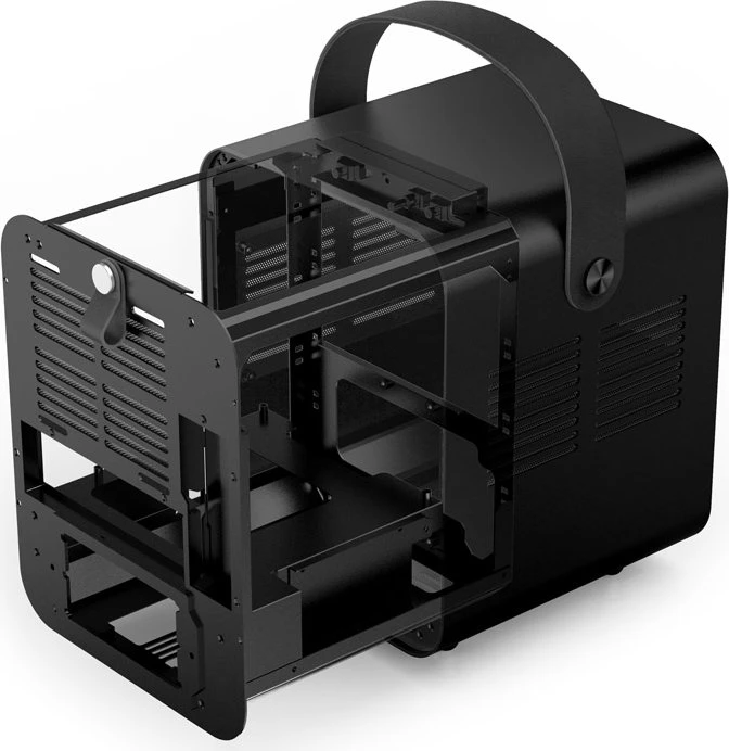 Jonsbo Jonsplus BO 100, schwarz, Glasfenster, Mini-ITX